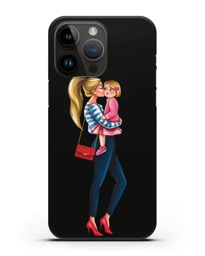 Чехол с иллюстрацией Мама блондинка с дочкой силиконовый для iPhone 14 Pro Max