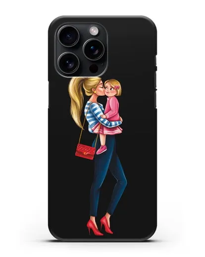 Чехол с иллюстрацией Мама блондинка с дочкой силиконовый для iPhone 15 Pro Max