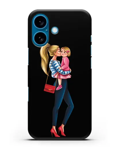 Чехол с иллюстрацией Мама блондинка с дочкой силиконовый для iPhone 16