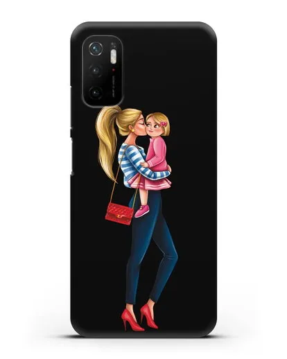 Чехол с иллюстрацией Мама блондинка с дочкой силиконовый для Xiaomi Poco M3 Pro