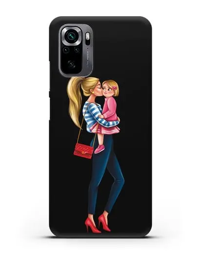 Чехол с иллюстрацией Мама блондинка с дочкой силиконовый для Xiaomi Poco M5s