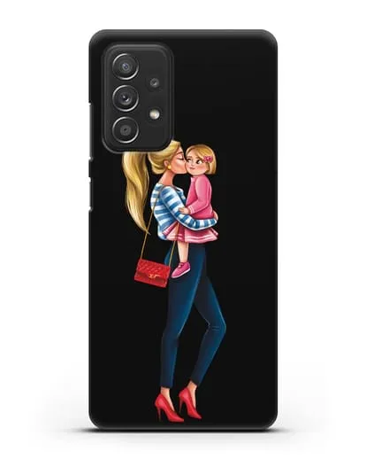 Чехол с иллюстрацией Мама блондинка с дочкой силиконовый для Samsung Galaxy A53