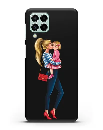 Чехол с иллюстрацией Мама блондинка с дочкой силиконовый для Samsung Galaxy M53 [SM-M536]