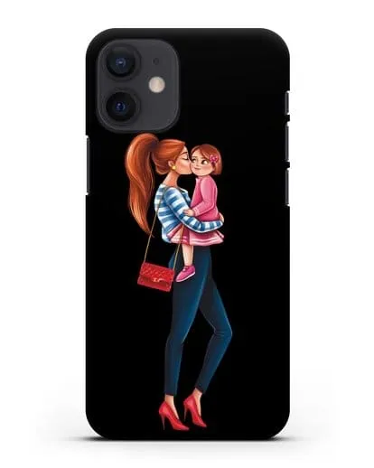 Чехол с иллюстрацией Мама рыжая с дочкой силиконовый для iPhone 12 mini