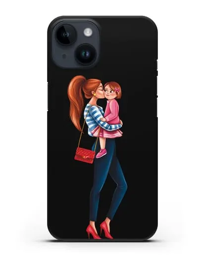 Чехол с иллюстрацией Мама рыжая с дочкой силиконовый для iPhone 14