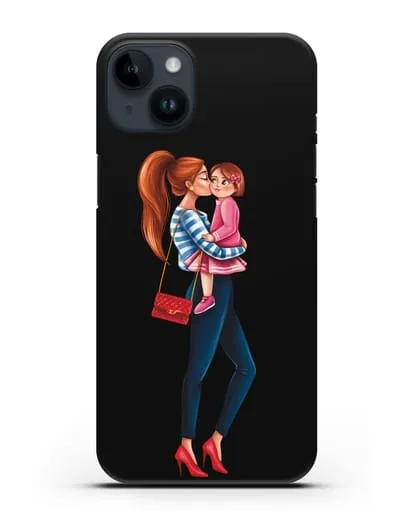 Чехол с иллюстрацией Мама рыжая с дочкой силиконовый для iPhone 14 Plus