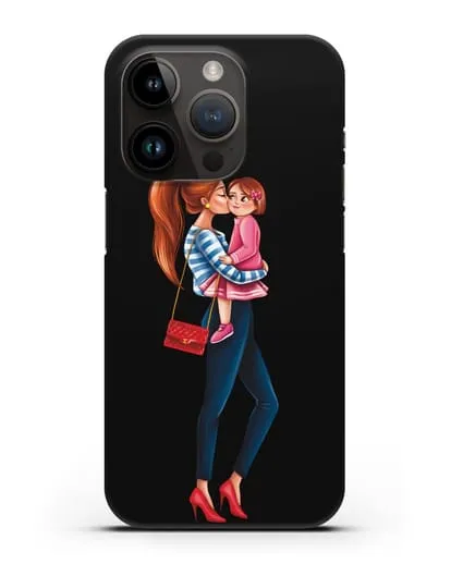 Чехол с иллюстрацией Мама рыжая с дочкой силиконовый для iPhone 14 Pro