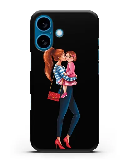 Чехол с иллюстрацией Мама рыжая с дочкой силиконовый для iPhone 16