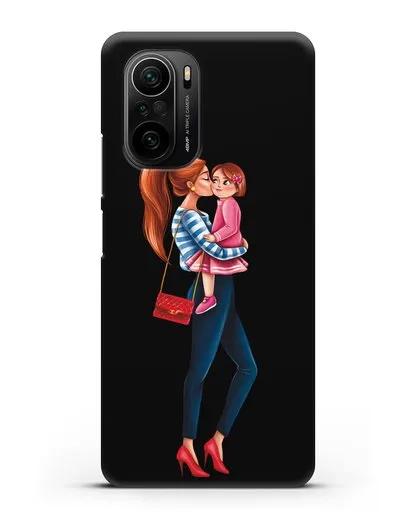 Чехол с иллюстрацией Мама рыжая с дочкой силиконовый для Xiaomi Poco F3