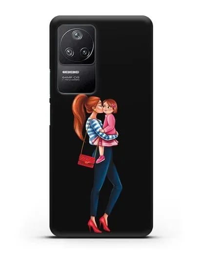 Чехол с иллюстрацией Мама рыжая с дочкой силиконовый для Xiaomi Poco F4