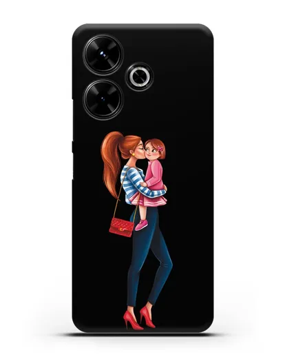 Чехол с иллюстрацией Мама рыжая с дочкой силиконовый для Xiaomi Poco M6