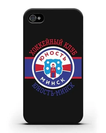 Чеxол с логотипом ХК Юность-Минск силиконовый для iPhone 4/4s