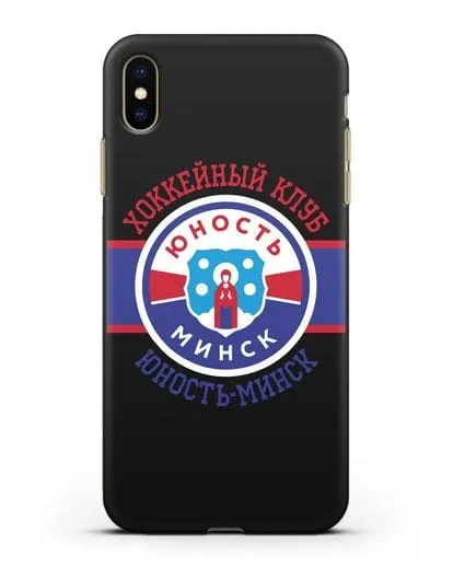 Чеxол с логотипом ХК Юность-Минск силиконовый для iPhone XS Max