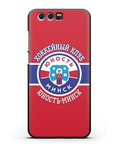 Чеxол с логотипом ХК Юность-Минск с красным фоном силиконовый для Honor 9