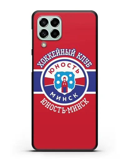 Чеxол с логотипом ХК Юность-Минск с красным фоном силиконовый для Samsung Galaxy M53 [SM-M536]