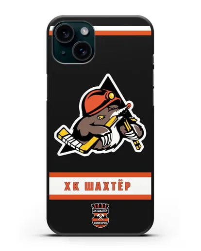 Чеxол с логотипом ХК Шахтёр-Солигорск силиконовый для iPhone 15 Plus