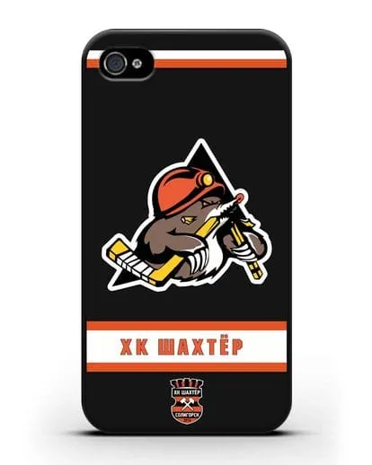 Чеxол с логотипом ХК Шахтёр-Солигорск силиконовый для iPhone 4/4s