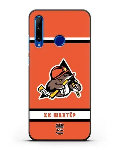 Чеxол с логотипом ХК Шахтёр-Солигорск с оранжевым фоном силиконовый для Honor 10i