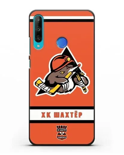 Чеxол с логотипом ХК Шахтёр-Солигорск с оранжевым фоном силиконовый для Honor 9C