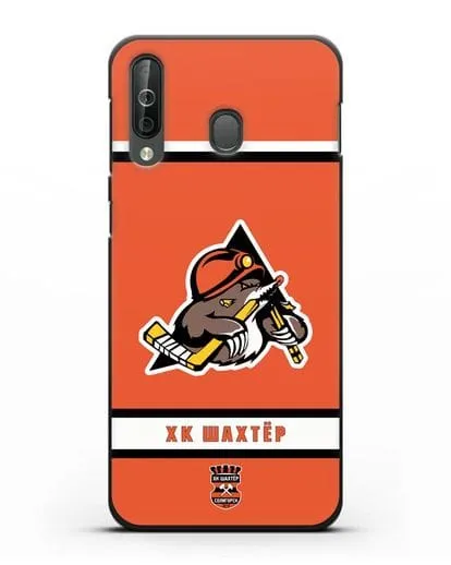 Чеxол с логотипом ХК Шахтёр-Солигорск с оранжевым фоном силиконовый для Samsung Galaxy A40s [SM-A507FN]