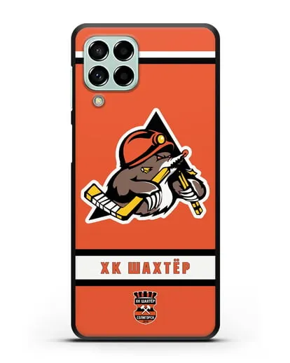 Чеxол с логотипом ХК Шахтёр-Солигорск с оранжевым фоном силиконовый для Samsung Galaxy M33 [SM-M336]