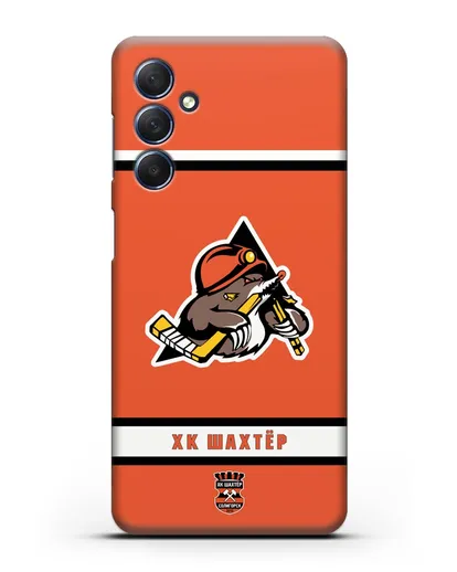 Чеxол с логотипом ХК Шахтёр-Солигорск с оранжевым фоном силиконовый для Samsung Galaxy M54 [SM-M546]