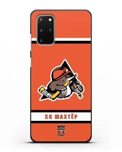 Чеxол с логотипом ХК Шахтёр-Солигорск с оранжевым фоном силиконовый для Samsung Galaxy S20 Plus [SM-G985F]
