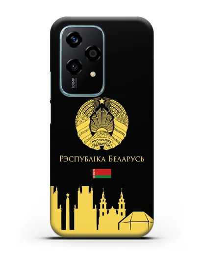 Чехол с гербом Беларуси и силуэтами Минска с надписью на белорусском языке силиконовый для Honor 200 Lite