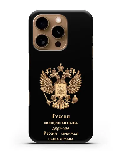 Чехол с надписью Россия священная наша держава силиконовый для iPhone 16 Pro