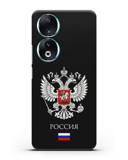 Чехол с двуглавым орлом, с флагом и надписью Россия силиконовый для Honor 90