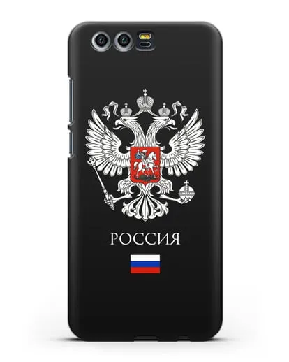 Чехол с двуглавым орлом, с флагом и надписью Россия силиконовый для Honor 9