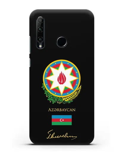 Чехол с гербом и флагом Республики Азербайджан с подписью Г. Алиева силиконовый для Honor 20e