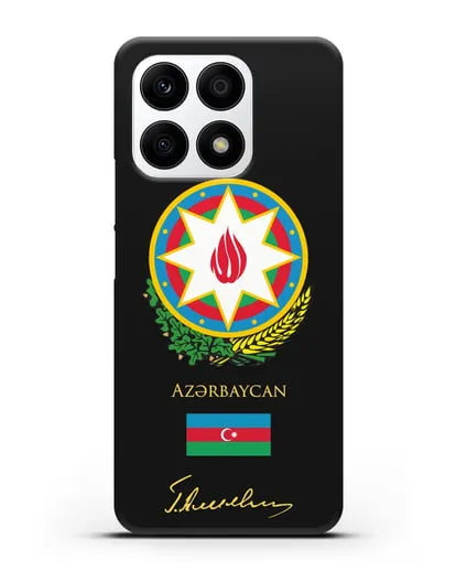 Чехол с гербом и флагом Республики Азербайджан с подписью Г. Алиева силиконовый для Honor X8a