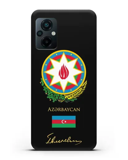 Чехол с гербом и флагом Республики Азербайджан с подписью Г. Алиева силиконовый для Xiaomi Poco M5