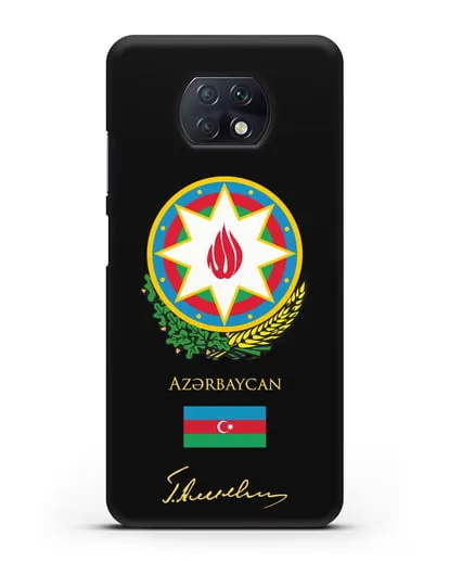 Чехол с гербом и флагом Республики Азербайджан с подписью Г. Алиева силиконовый для Xiaomi Redmi Note 9T