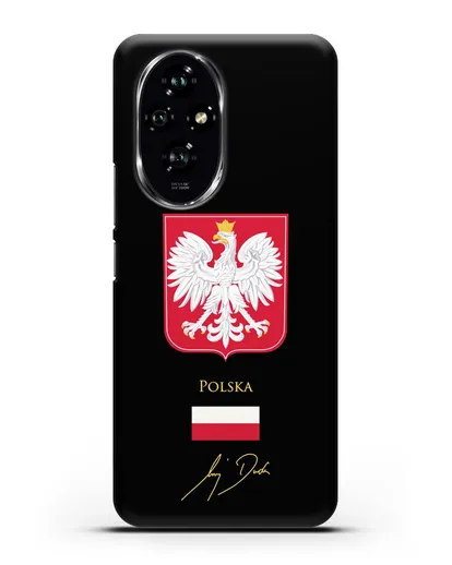 Чехол с гербом и флагом Республики Польша с подписью президента силиконовый для Honor 200