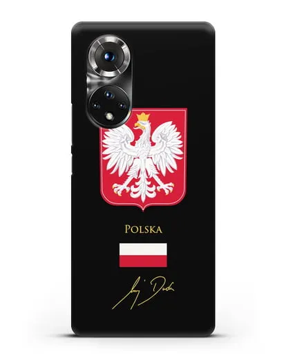 Чехол с гербом и флагом Республики Польша с подписью президента силиконовый для Honor 50