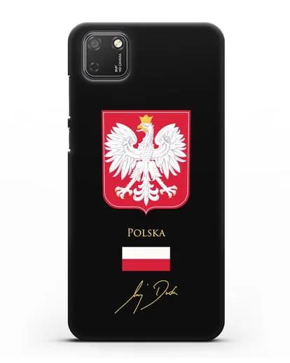 Чехол с гербом и флагом Республики Польша с подписью президента силиконовый для Honor 9S
