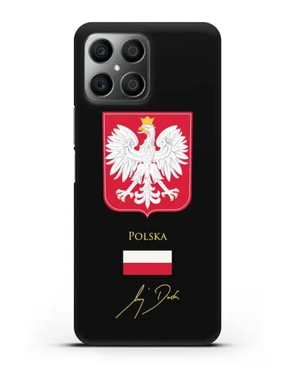 Чехол с гербом и флагом Республики Польша с подписью президента силиконовый для Honor X8