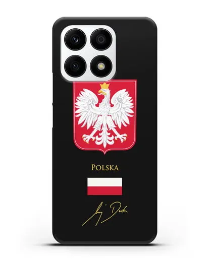 Чехол с гербом и флагом Республики Польша с подписью президента силиконовый для Honor X8a