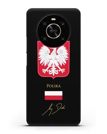 Чехол с гербом и флагом Республики Польша с подписью президента силиконовый для Honor X9
