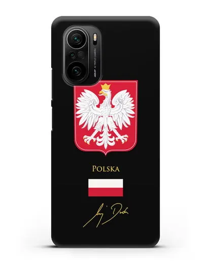 Чехол с гербом и флагом Республики Польша с подписью президента силиконовый для Xiaomi Poco F3