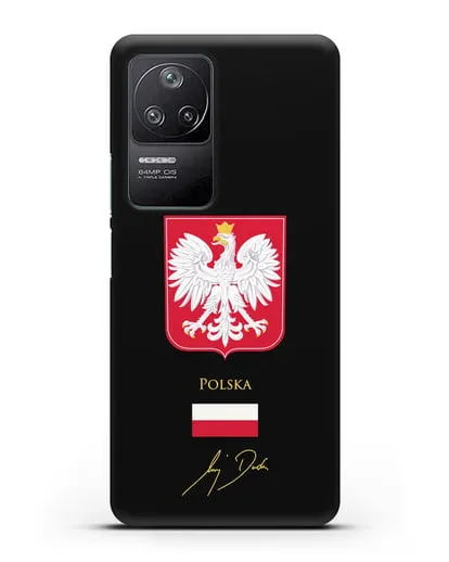 Чехол с гербом и флагом Республики Польша с подписью президента силиконовый для Xiaomi Poco F4