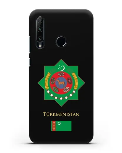 Чехол с гербом и флагом Республики Туркменистан силиконовый для Honor 20e