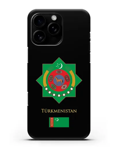 Чехол с гербом и флагом Республики Туркменистан силиконовый для iPhone 16 Pro Max