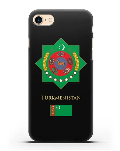 Чехол с гербом и флагом Республики Туркменистан силиконовый для iPhone 7