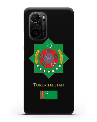 Чехол с гербом и флагом Республики Туркменистан силиконовый для Xiaomi Poco F3