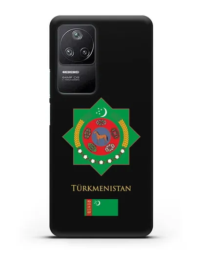 Чехол с гербом и флагом Республики Туркменистан силиконовый для Xiaomi Poco F4
