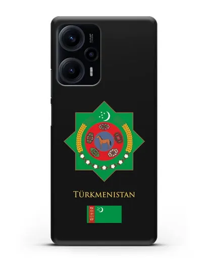 Чехол с гербом и флагом Республики Туркменистан силиконовый для Xiaomi Poco F5