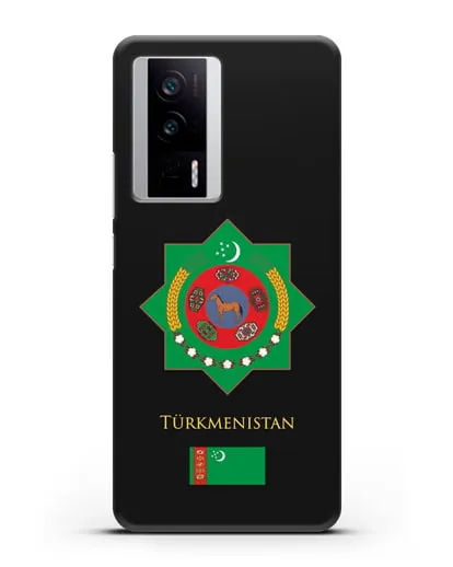 Чехол с гербом и флагом Республики Туркменистан силиконовый для Xiaomi Poco F5 Pro